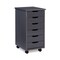 Contemporary Home Living 26" Gray Rolling Storage Cabinet with 6 Drawer